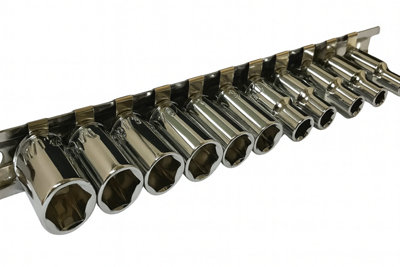 Dunnet Tools 10Pc 1/4'' Dr. Af Shallow Sockets On Rail from B&Q