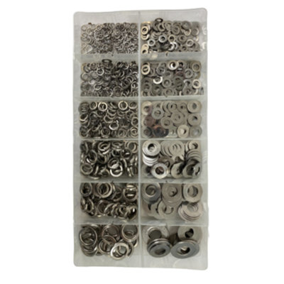 B&Q -  790 Piece Stainless Steel Flat & Spring Washers