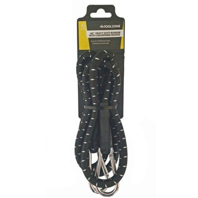 Toolzone 60" Bungee Rope With Carabina Hooks Cords Shock Elastic Clips from B&Q