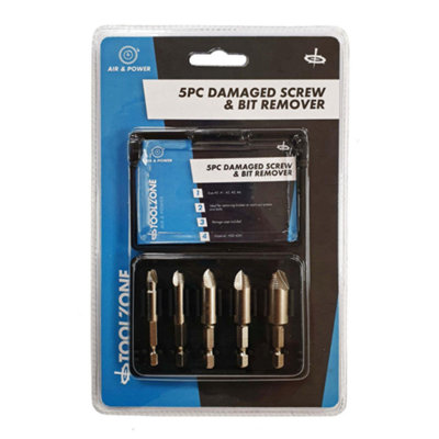 Toolzone 5 Piece Damaged Screw And Drill Bit Remover Set from B&Q