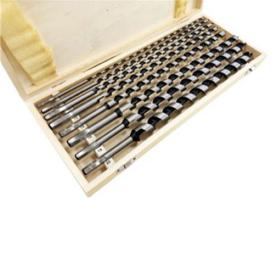 Toolzone 8Pc 16 Auger Bits In Wood Box from B&Q