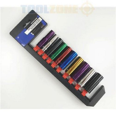 Toolzone Colour 10Pc 3/8'' mm Deep Crv Sockets from B&Q