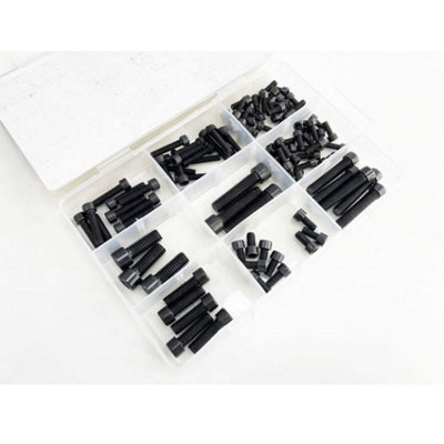 Toolzone 106 Piece Assorted Carbon Steel Socket Screws Metric Hex Cap Bolts from B&Q