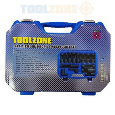 Toolzone 14Pc Diesel Injector / Lambda Socket Set from B&Q