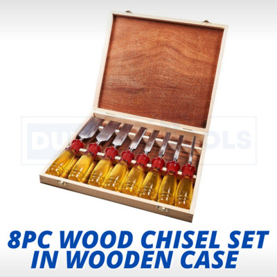  - 8Pc Wood Chisel Set Hardened Blade Storage Case High Quality Diy Tool Set Polish