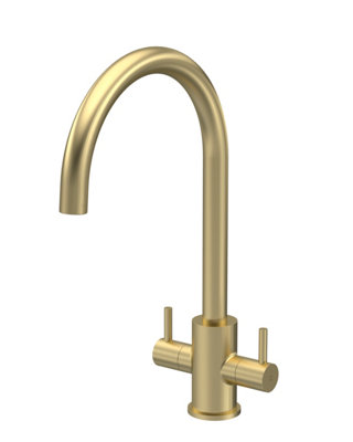 Nuie Lachen Mono Dual Lever Brushed Brass from B&Q