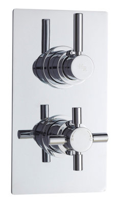 Hudson Reed Tec Pura Twin Thermostatic Shower ValveReliable Traditional Thermostatic Shower With Accurate Flow ControlChrome from B&Q