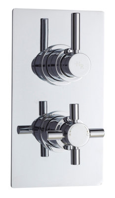 Hudson Reed Tec Pura Twin Thermostatic Shower Valve With DiverterThermostatic Shower With Accurate Flow ControlChrome from B&Q