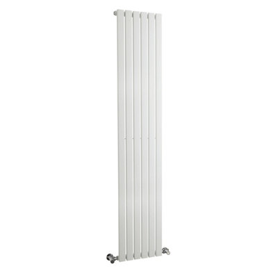 Hudson Reed Sloane Wall Hung Vertical Single Panel Designer RadiatorModern Bathroom Radiator In Satin White1800 X 354mm from B&Q