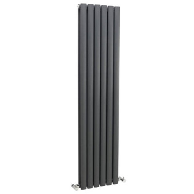 Hudson Reed Revive Anthracite Matt Double Panel Vertical Radiator 1500 X 354 X 85mm Hla76