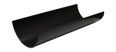 Floplast Black Half Round Gutter Length (L)2M (Dia)112mm from B&Q