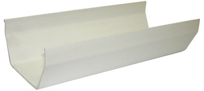 Floplast White Square Gutter Length (L)2M (Dia)114mm from B&Q