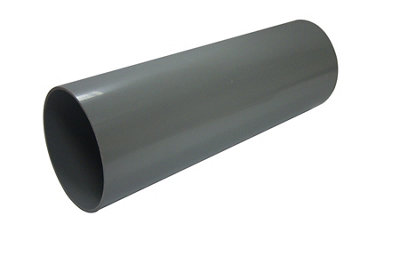 Floplast Grey Ring Seal Soil Plain Soil Pipe, (Dia)110Mm (L)3000Mm