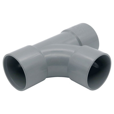 Floplast Abs Solvent Weld Swept Tee 32mm Grey from B&Q