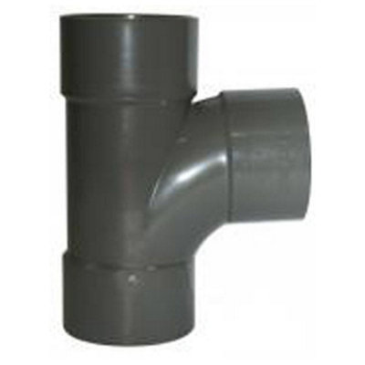 Floplast Abs Solvent Weld Swept Tee 40mm Grey from B&Q