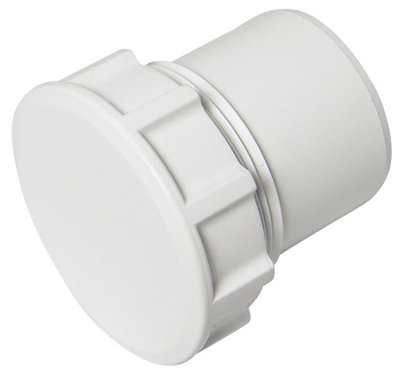 B&Q -  White Solvent Weld Waste Pipe Access Plug(Dia)40mm
