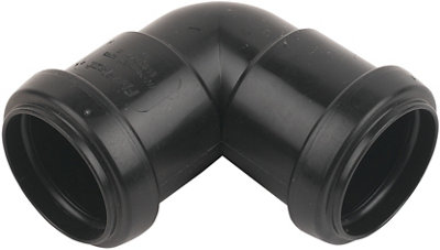B&Q -  244314 Black Push-Fit 90° Waste Pipe Bend (Dia)32mm