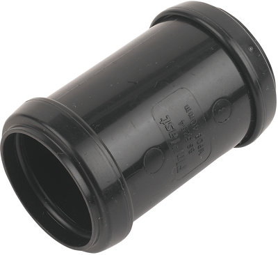 Floplast 245312 Black Push-Fit Waste Pipe Coupler (Dia)40mm from B&Q