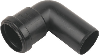 B&Q -  245352 Black Push-Fit 90° Non-Adjustable Waste Pipe Conversion Bend (Dia)40mm