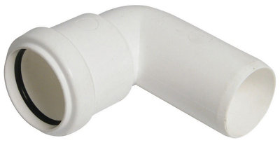 B&Q -  245452 White Push-Fit 90° Non-Adjustable Waste Pipe Conversion Bend (Dia)40mm