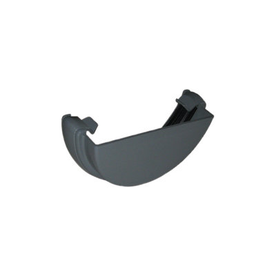 Floplast Grey Half Round Gutter Stop End(L)40mm (Dia)112mm from B&Q
