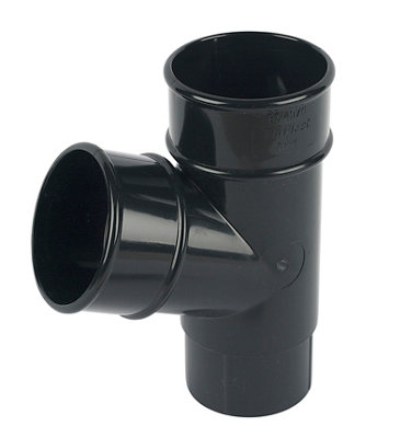 B&Q -  Black Round 67.5° Gutter Branch(Dia)68mm