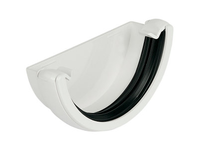 Floplast White Half Round Gutter Stop End(L)40mm (Dia)112mm from B&Q