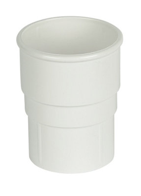 Floplast White Round Gutter Socket (L)78mm (Dia)68mm from B&Q