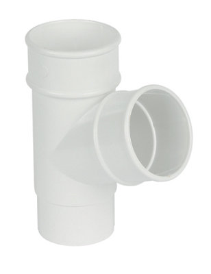 B&Q -  White Round 67.5° Gutter Branch(Dia)68mm