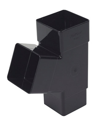 B&Q -  Black Square 67.5° Gutter Branch(Dia)65mm