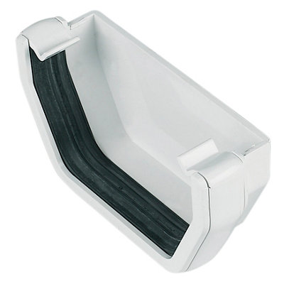 B&Q -  White Square Gutter Stop End(L)41mm (W)114mm