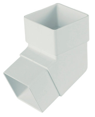 Floplast Square 112.5° Offset Downpipe Bend, (Dia)65Mm White