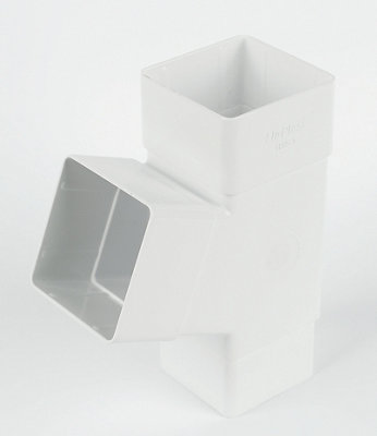 B&Q -  White Square 67.5° Gutter Branch