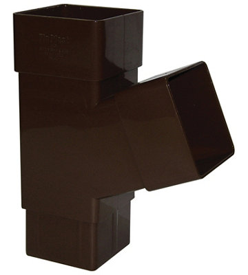 B&Q -  Brown Square 67.5° Gutter Branch(Dia)65mm