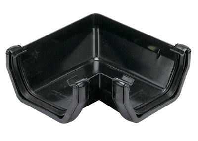 B&Q -  Hi-Cap Black Square 90° Gutter Angle(Dia)114mm
