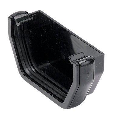 B&Q -  Black Square Gutter Stop End(L)41mm (W)114mm