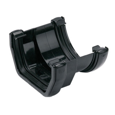 FloPlast Half Round To Square Line Gutter Adaptor, Guttering / Drainage Black - Image 7