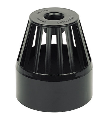 B&Q -  Ring Seal Soil Black Solvent Weld Vent Terminal(Dia)110mm