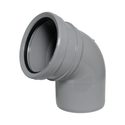 Floplast 110Mm Soil 112.5' Socket/Spigot Bend Grey