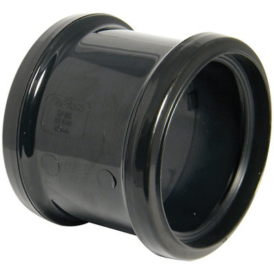 Floplast 275312 Black Push-Fit Underground Drainage Coupler (Dia)110mm from B&Q