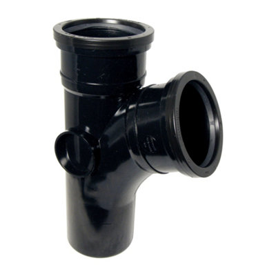 Floplast 110mm Soil Branch 112.5' Black from B&Q