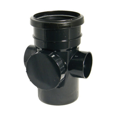 Floplast 110Mm Soil Access Socket/Spigot Black