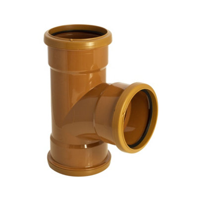 Floplast Underground Drain 110mm 87.5' Triple Socket Junction from B&Q