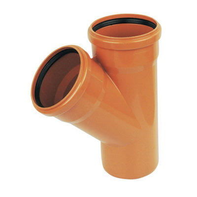Floplast Underground Drain 110mm 45' Double Socket Junction from B&Q
