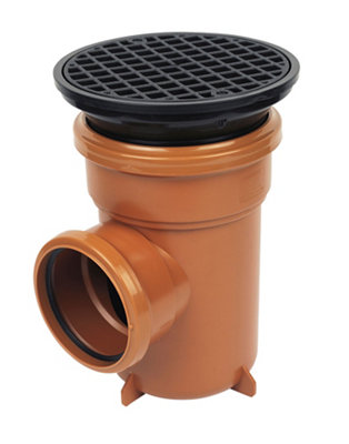 Floplast Terracotta Underground Drainage Bottle Gully With Circular Grid, (Dia)110Mm
