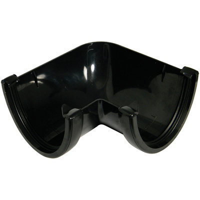 B&Q -  Hi-Cap Black 90° Gutter Angle(Dia)115mm