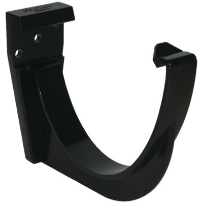 Floplast Hi-Cap Black Half Round Fascia Bracket (Dia) 115mm from B&Q