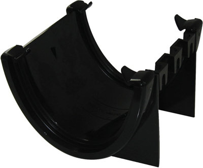 B&Q -  Hi-Cap Black Half Round Union Bracket (Dia) 115mm