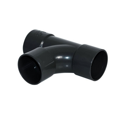 Floplast Abs Solvent Weld Swept Tee 32mm Black from B&Q