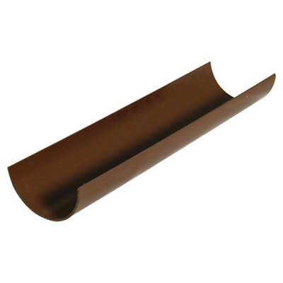 Floplast Miniflo Brown Half Round Gutter Length (L)2M (Dia)76mm from B&Q